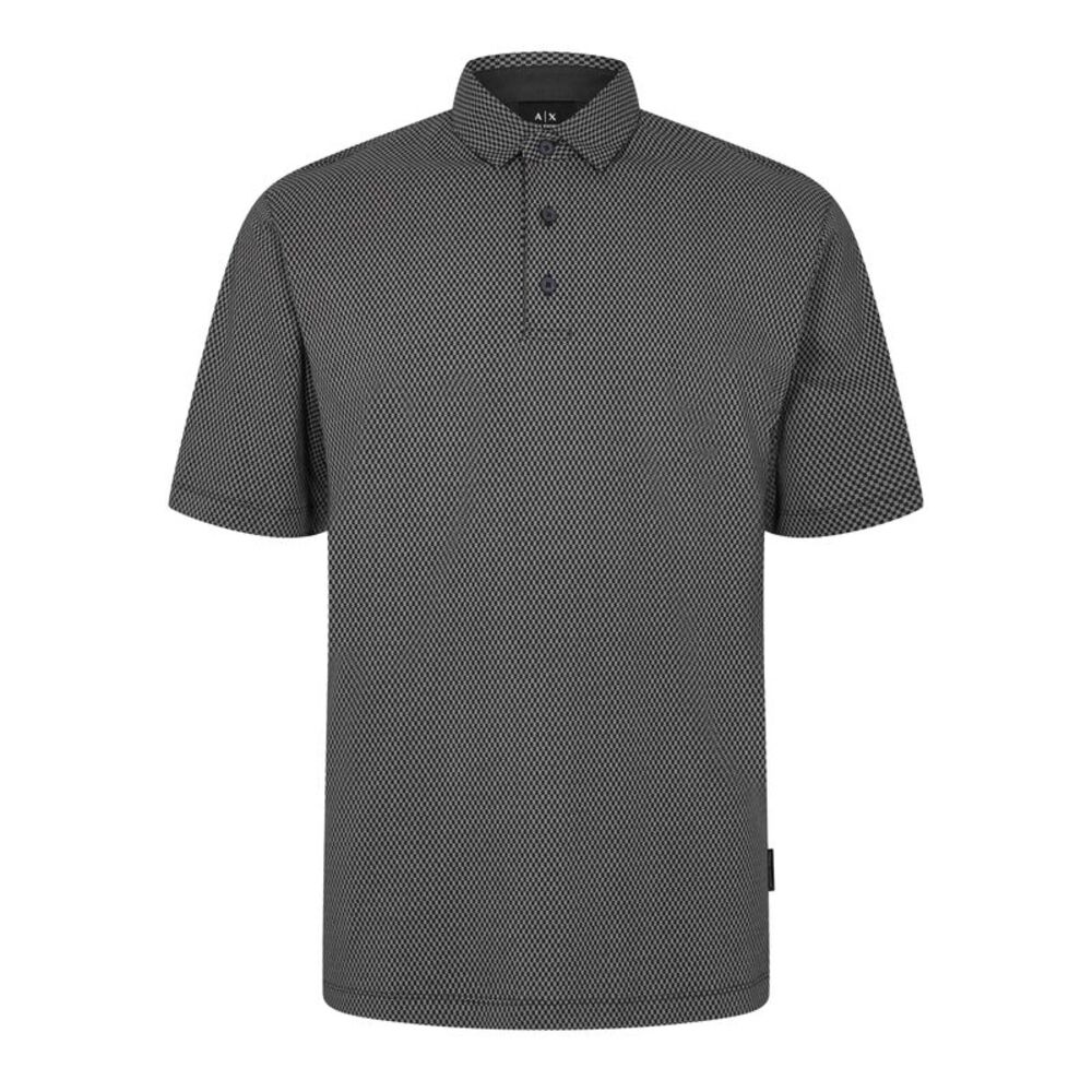 Armani Exchange Mens Classic Textured Polo Shirt / Navy
